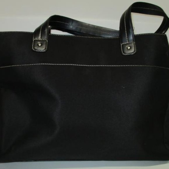 *Nine West Black Canvas Roomy Signature Charm Tote - Picture 2 of 11